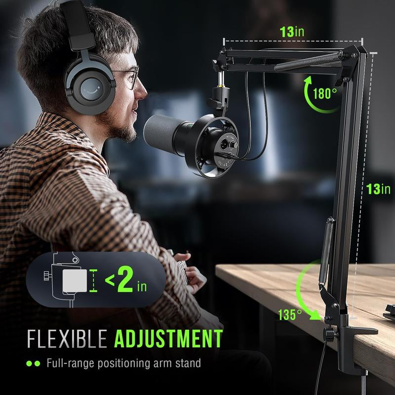 FIFINE K688 USB/XLR Dynamic Podcast Microphone – Pro Mic, Mute & Monitor for Streaming, Gaming, Vocal & Music Recording Audio, for PC Smartphone Mixer, Boom Arm