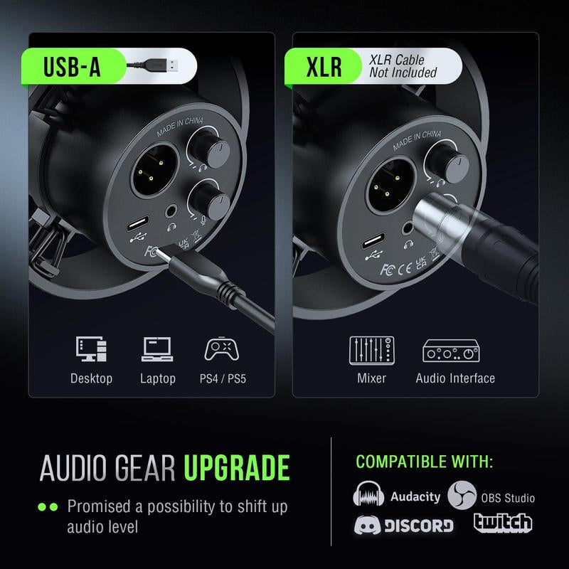 FIFINE K688 USB/XLR Dynamic Podcast Microphone – Pro Mic, Mute & Monitor for Streaming, Gaming, Vocal & Music Recording Audio, for PC Smartphone Mixer, Boom Arm