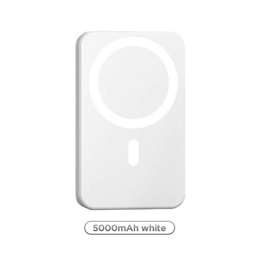 Magnetic Wireless Power Bank 5000Mah, Magsafe-Compatible Portable Charger, up to 15W Wireless Charging, USB-C PD up to 20W, Slim Mini Battery Pack for Iphone 12–17 & Qi Android Devices (Ring Included)